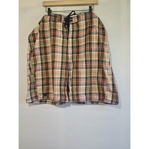 Old Navy Men's XXL Plaid Shorts 100% Cotton Multicolor Drawstring Waist‎